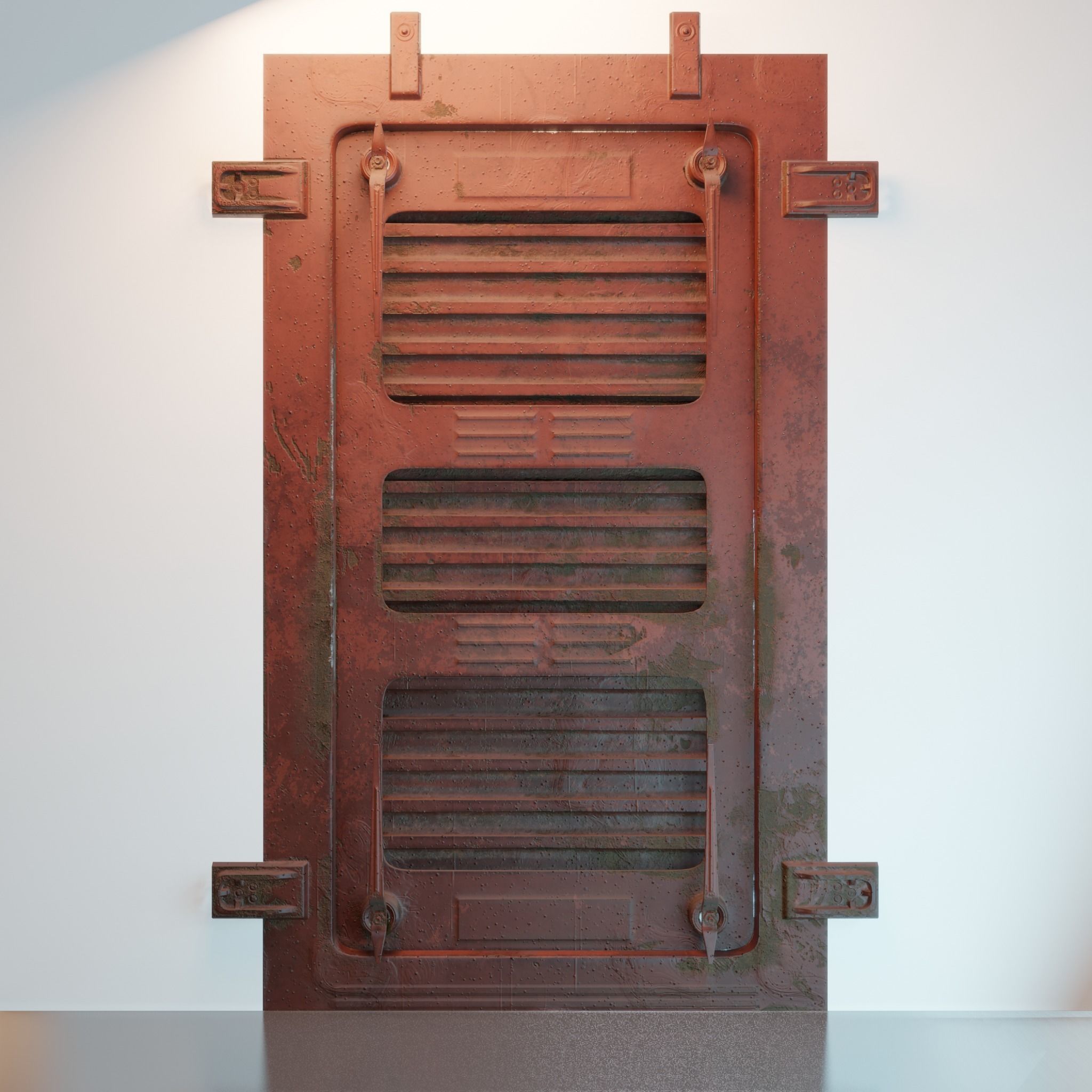 Armoured door Low-poly 3D model_1