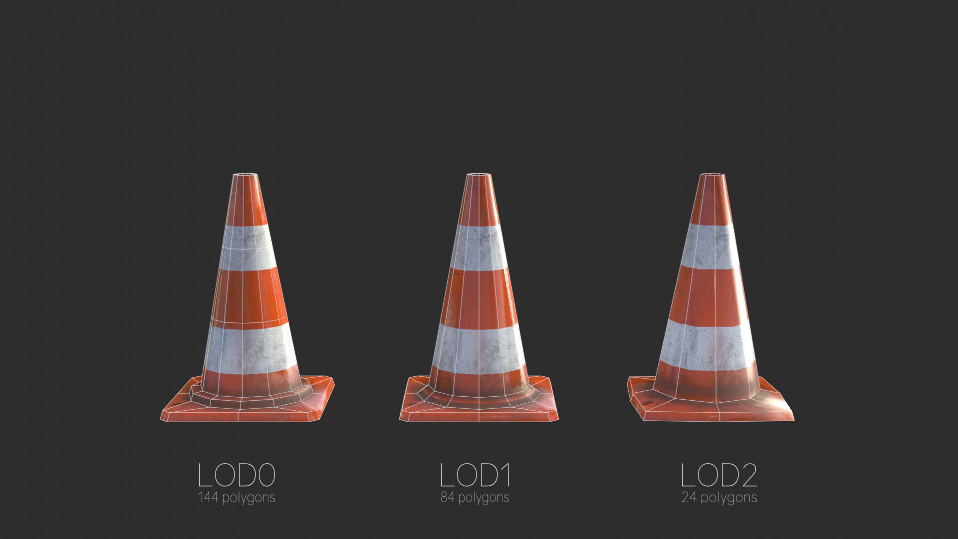 Traffic Cone Assets 01 Low-poly 3D model_20
