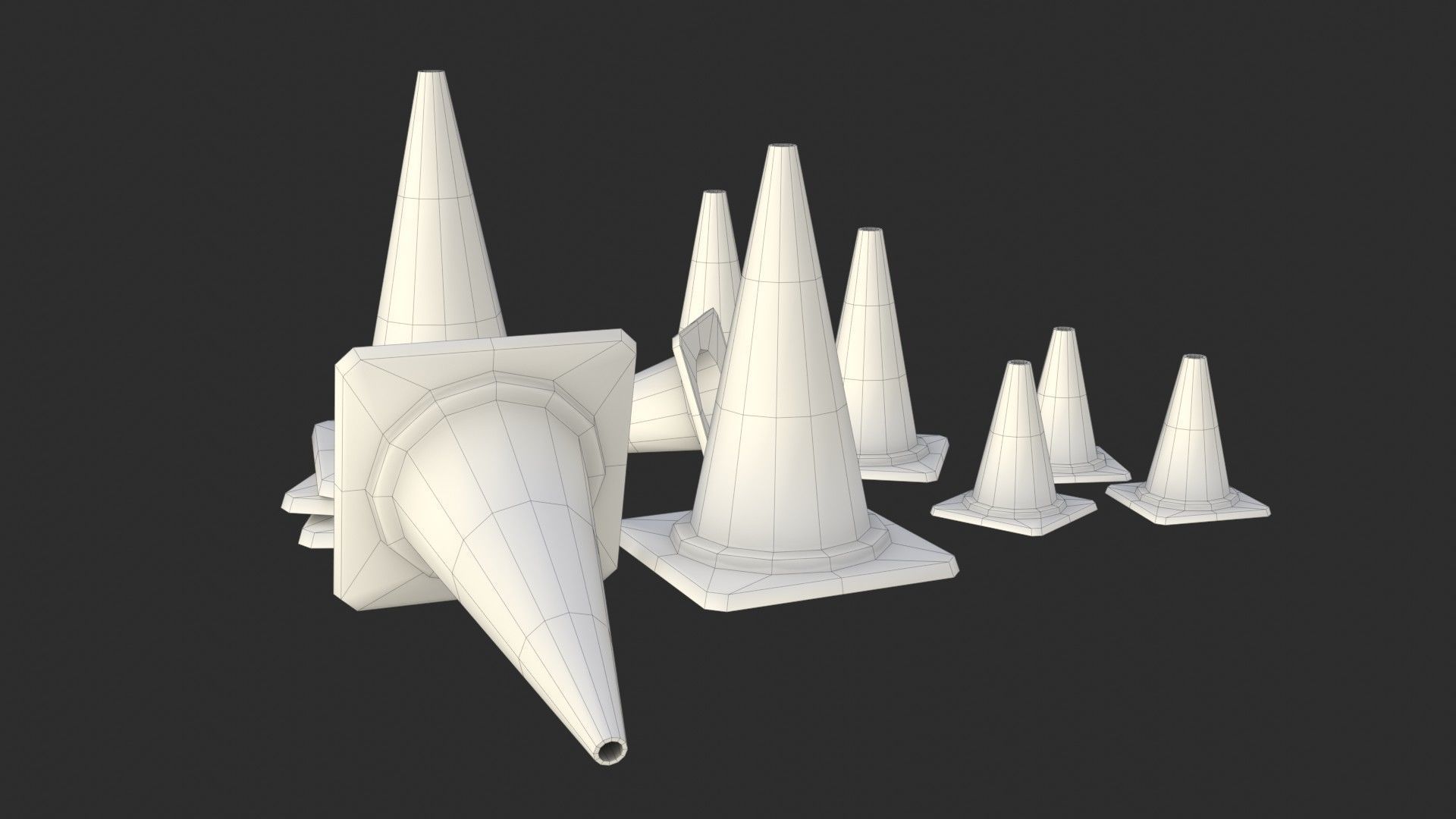 Traffic Cone Assets 01 Low-poly 3D model_18