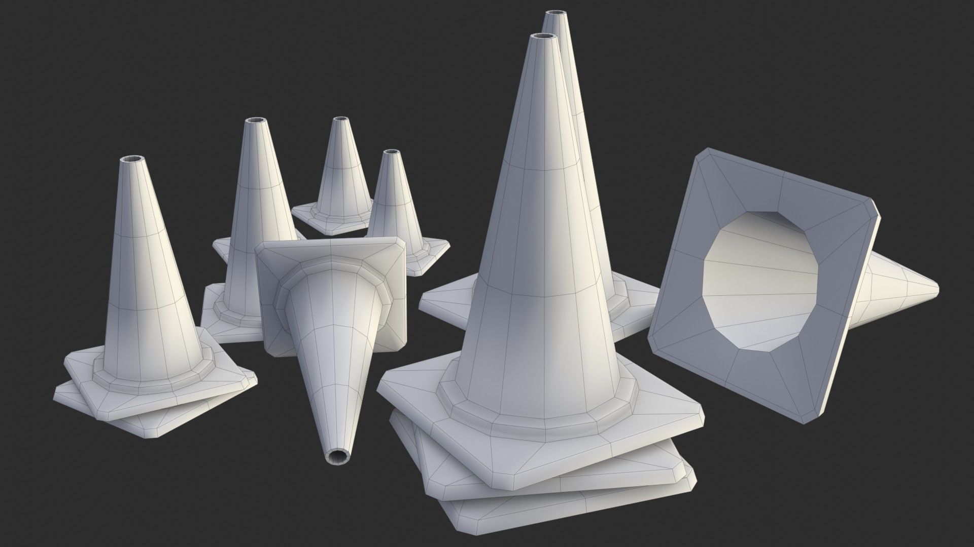 Traffic Cone Assets 01 Low-poly 3D model_15