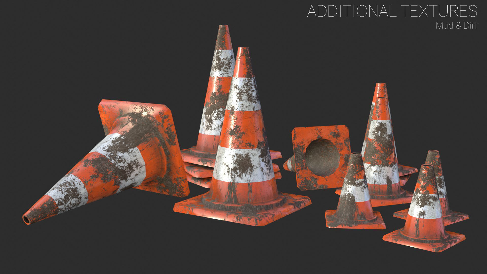 Traffic Cone Assets 01 Low-poly 3D model_23