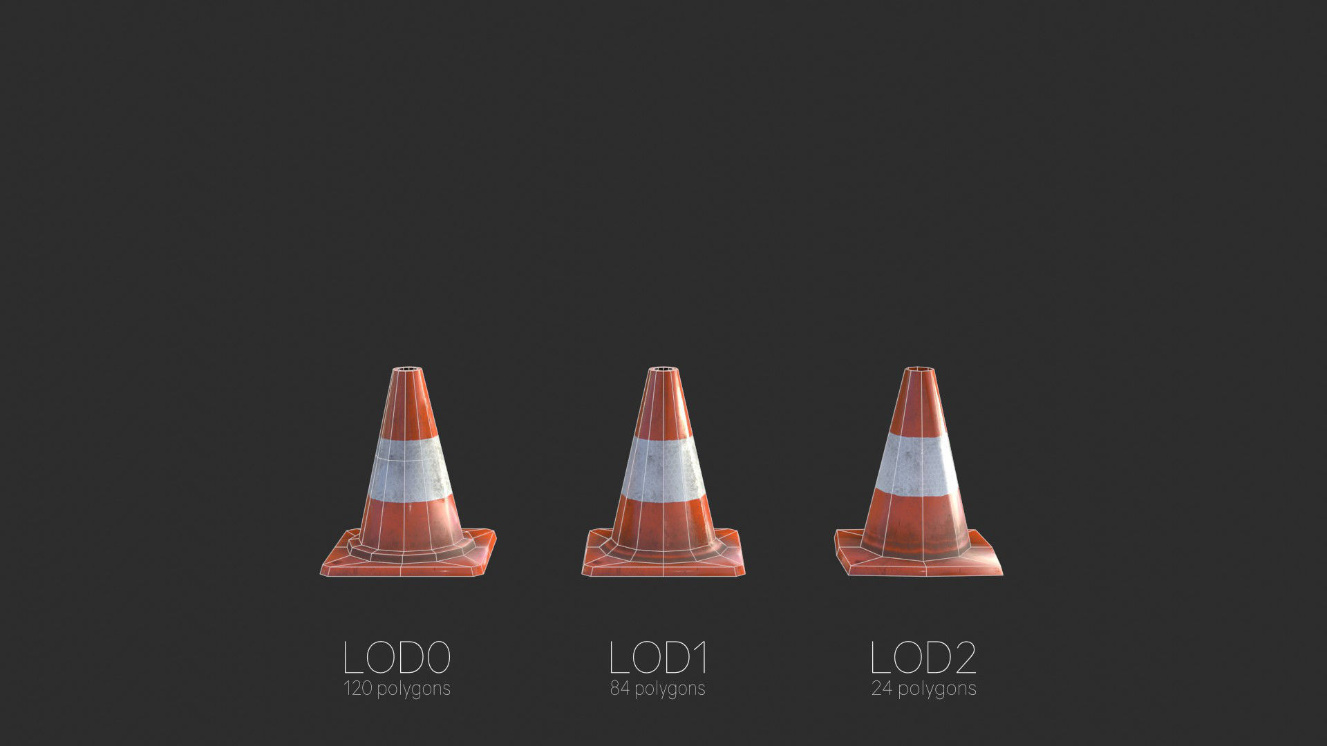 Traffic Cone Assets 01 Low-poly 3D model_21