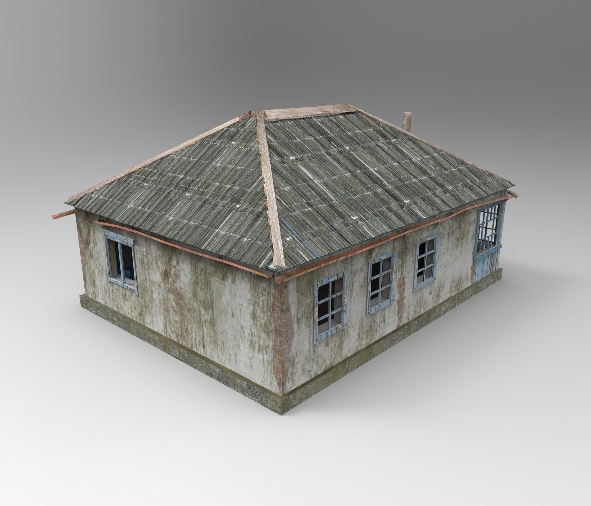 Abandoned house 3D model_2