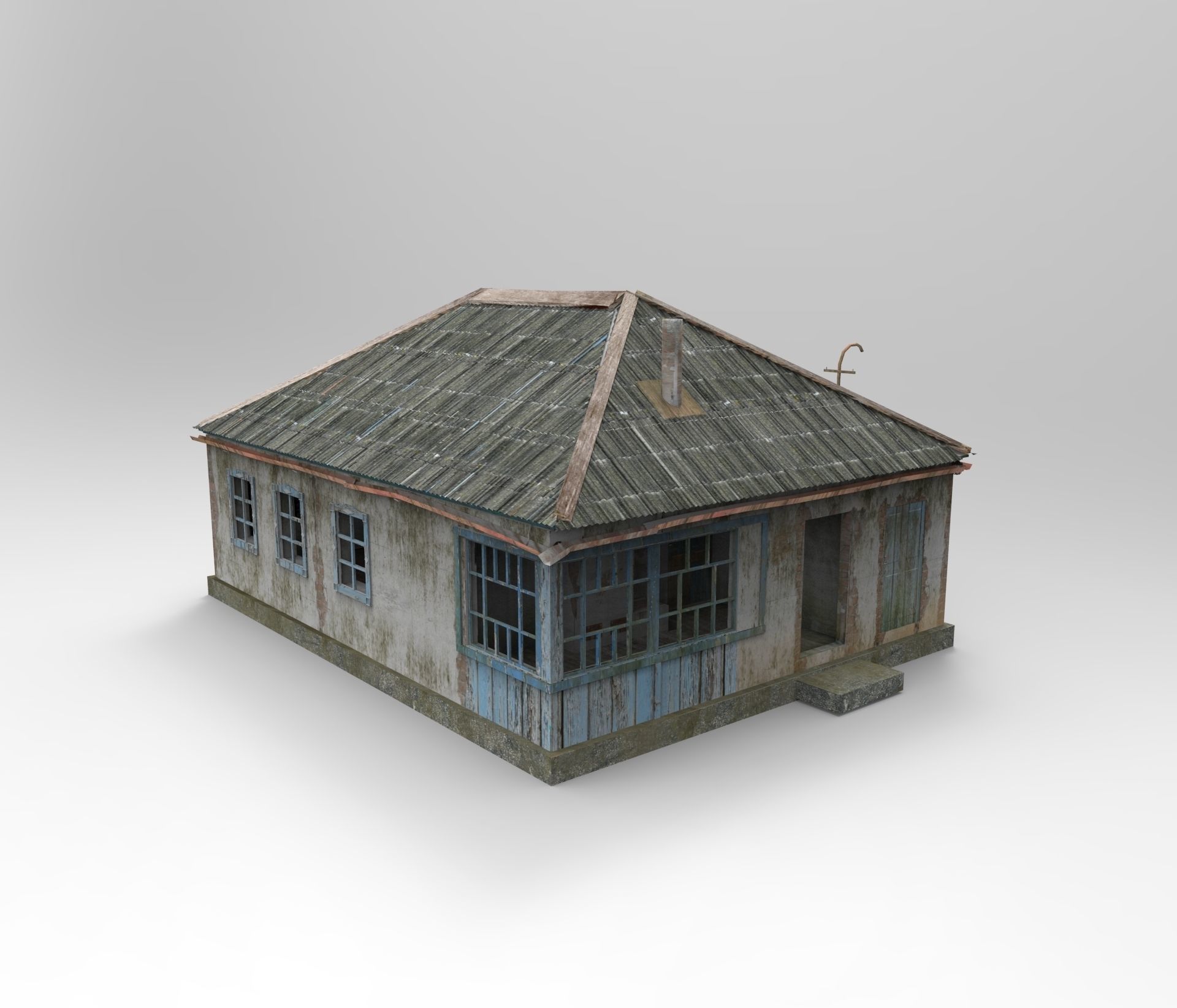 Abandoned house 3D model_1