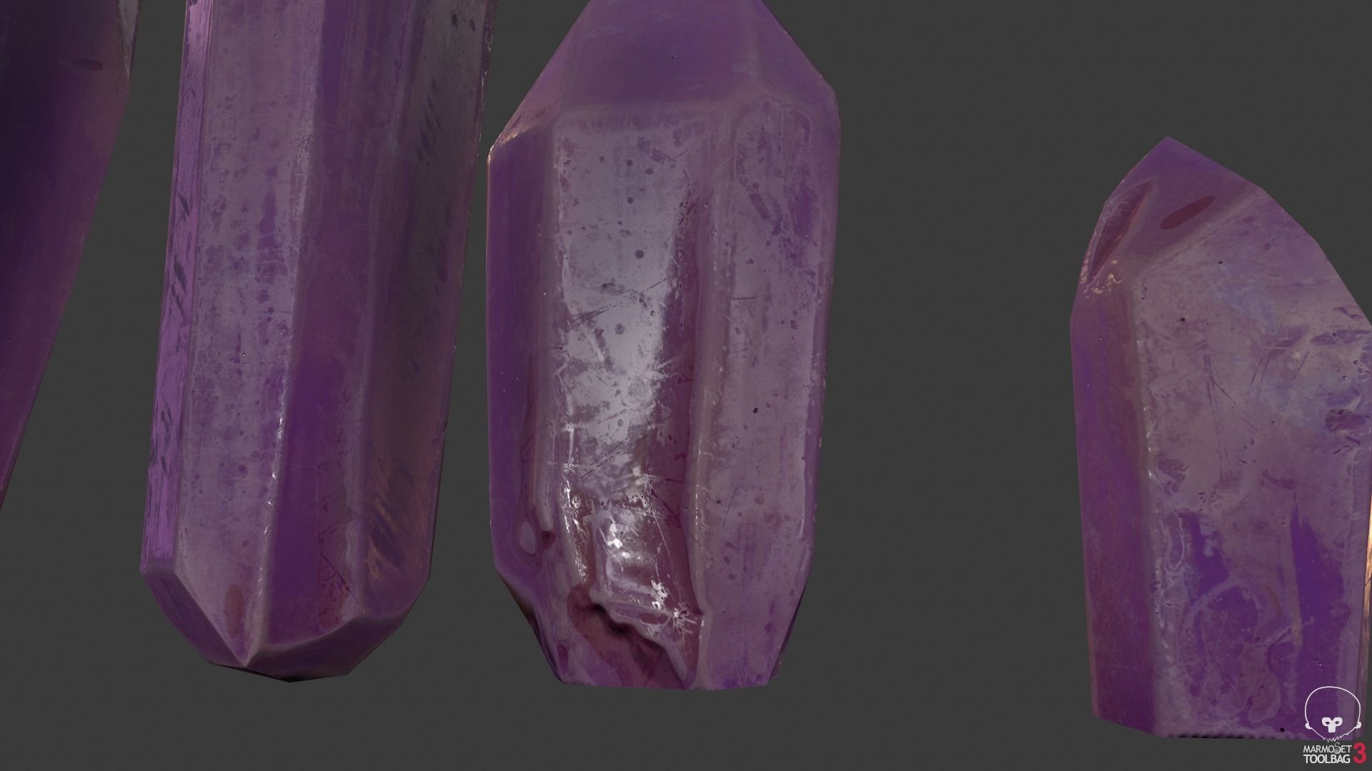 modular amethyst asset for lowpoly games Low-poly 3D model_4