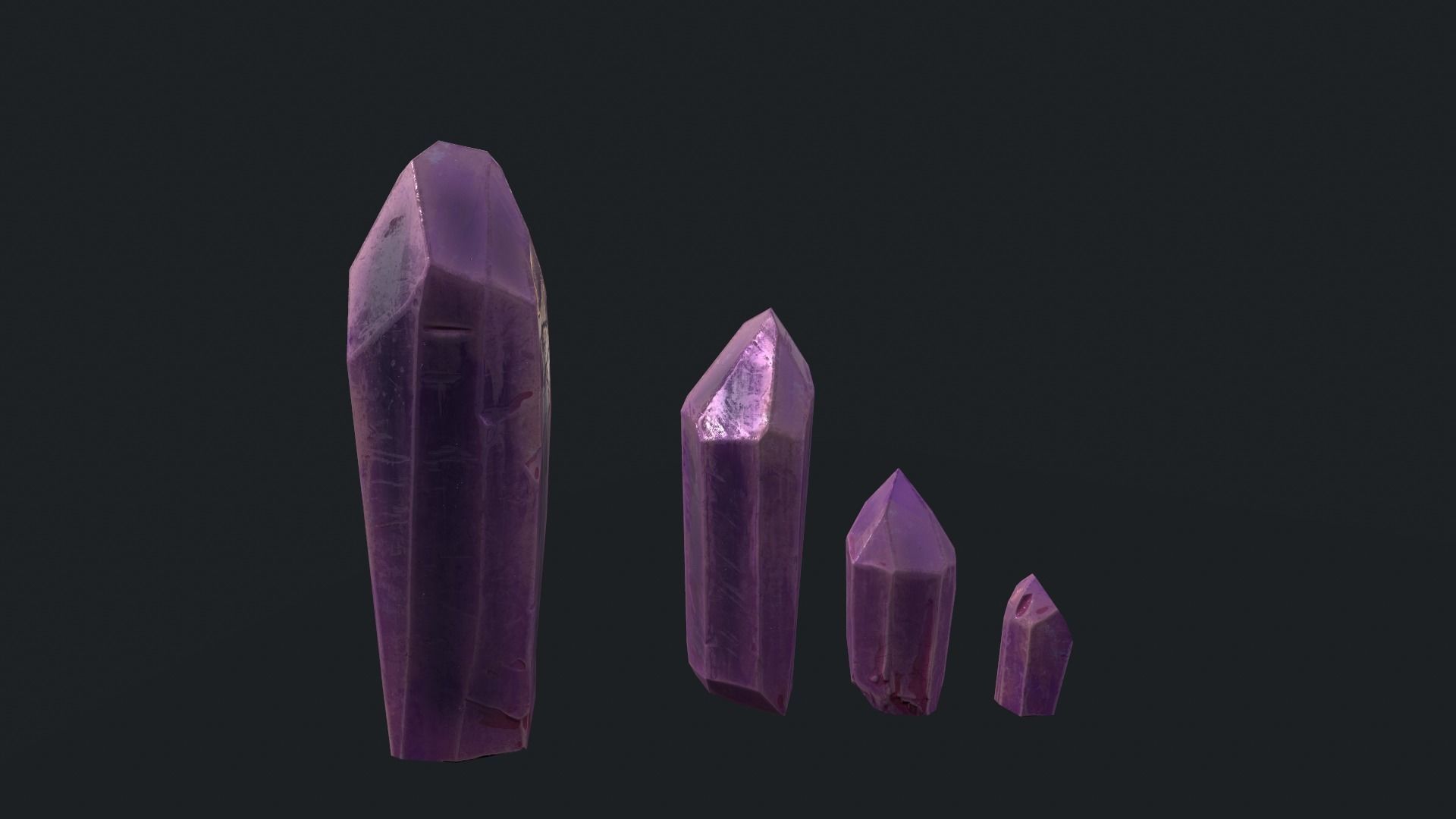 modular amethyst asset for lowpoly games Low-poly 3D model_15