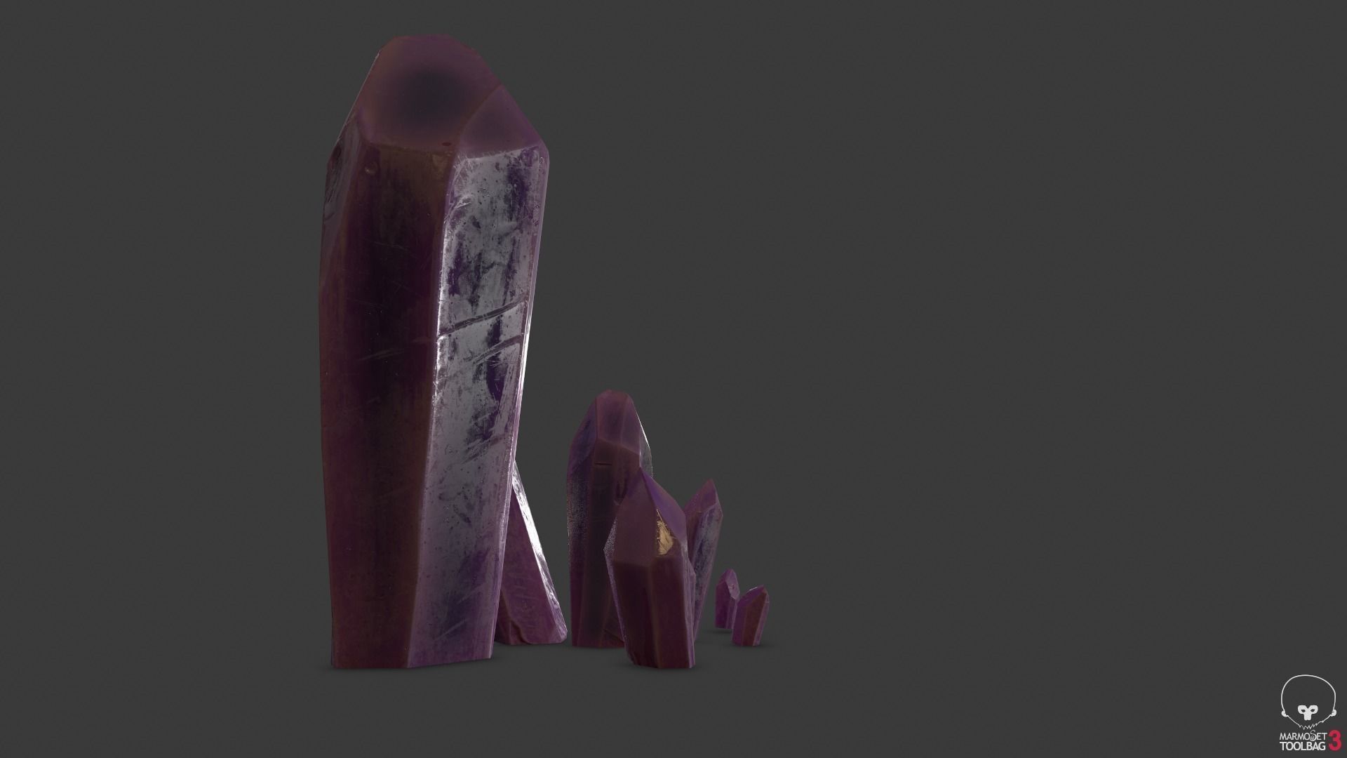 modular amethyst asset for lowpoly games Low-poly 3D model_10