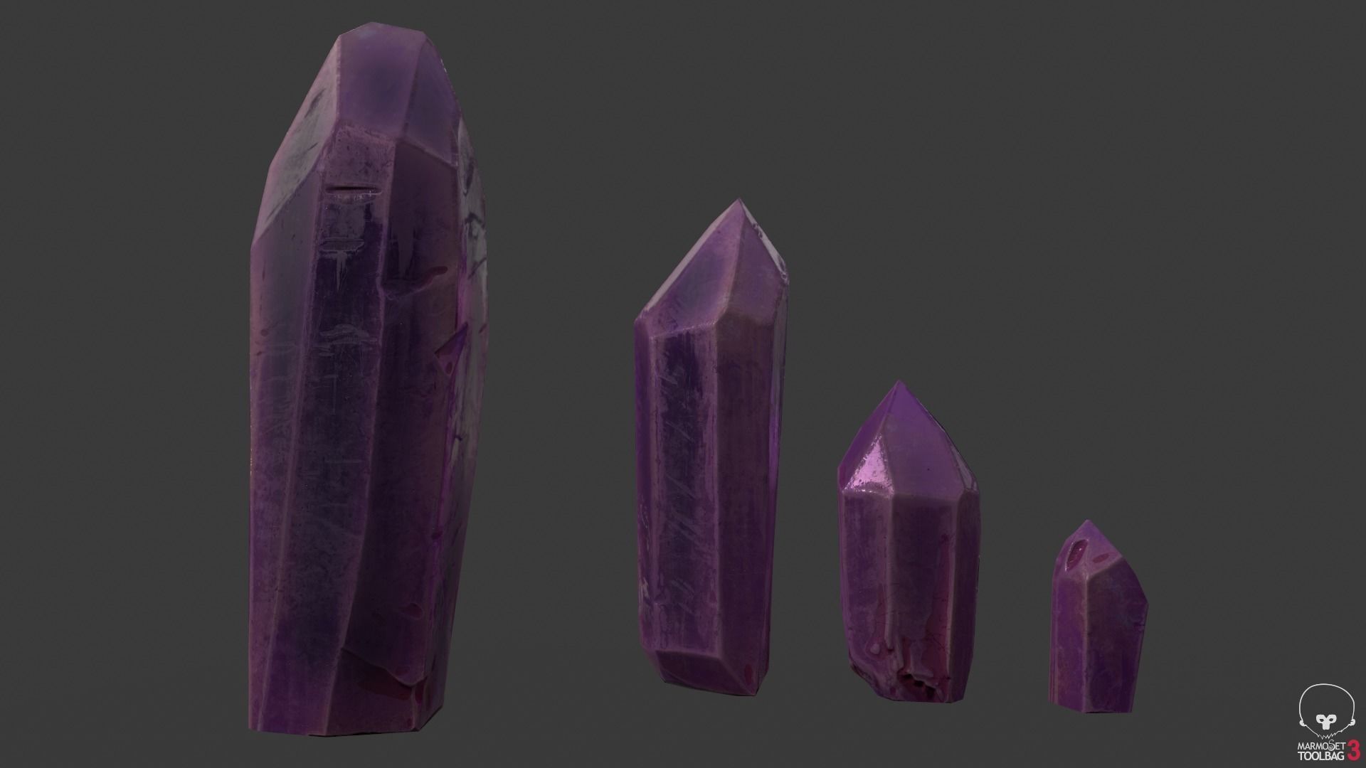 modular amethyst asset for lowpoly games Low-poly 3D model_5