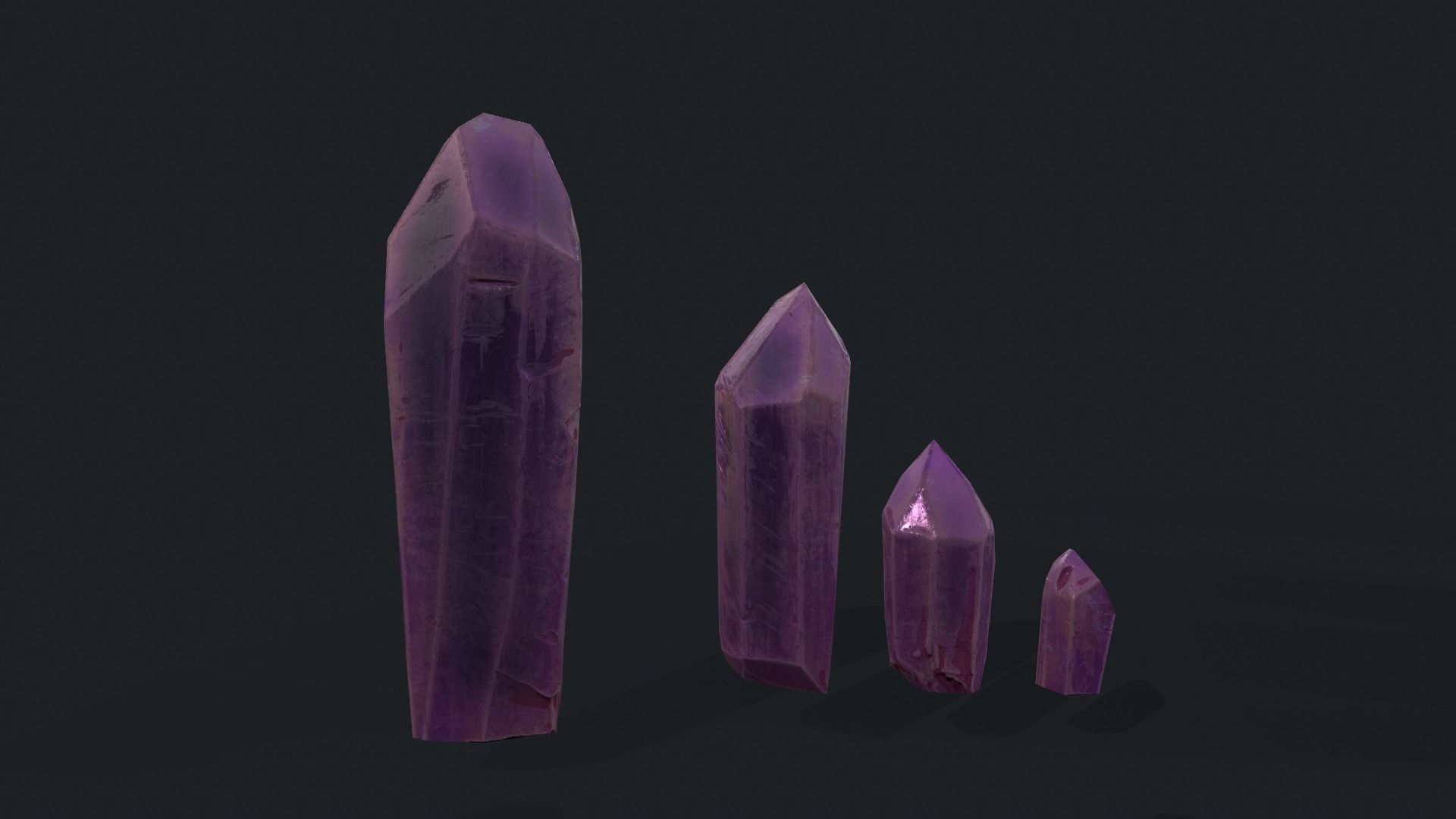 modular amethyst asset for lowpoly games Low-poly 3D model_16