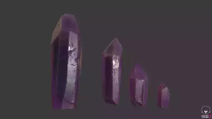 modular amethyst asset for lowpoly games