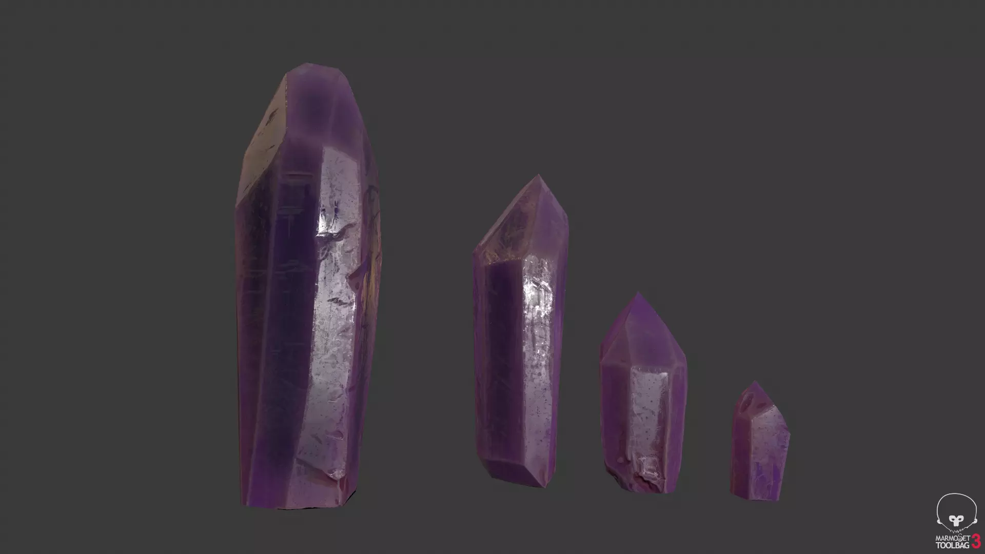modular amethyst asset for lowpoly games Low-poly 3D model_0