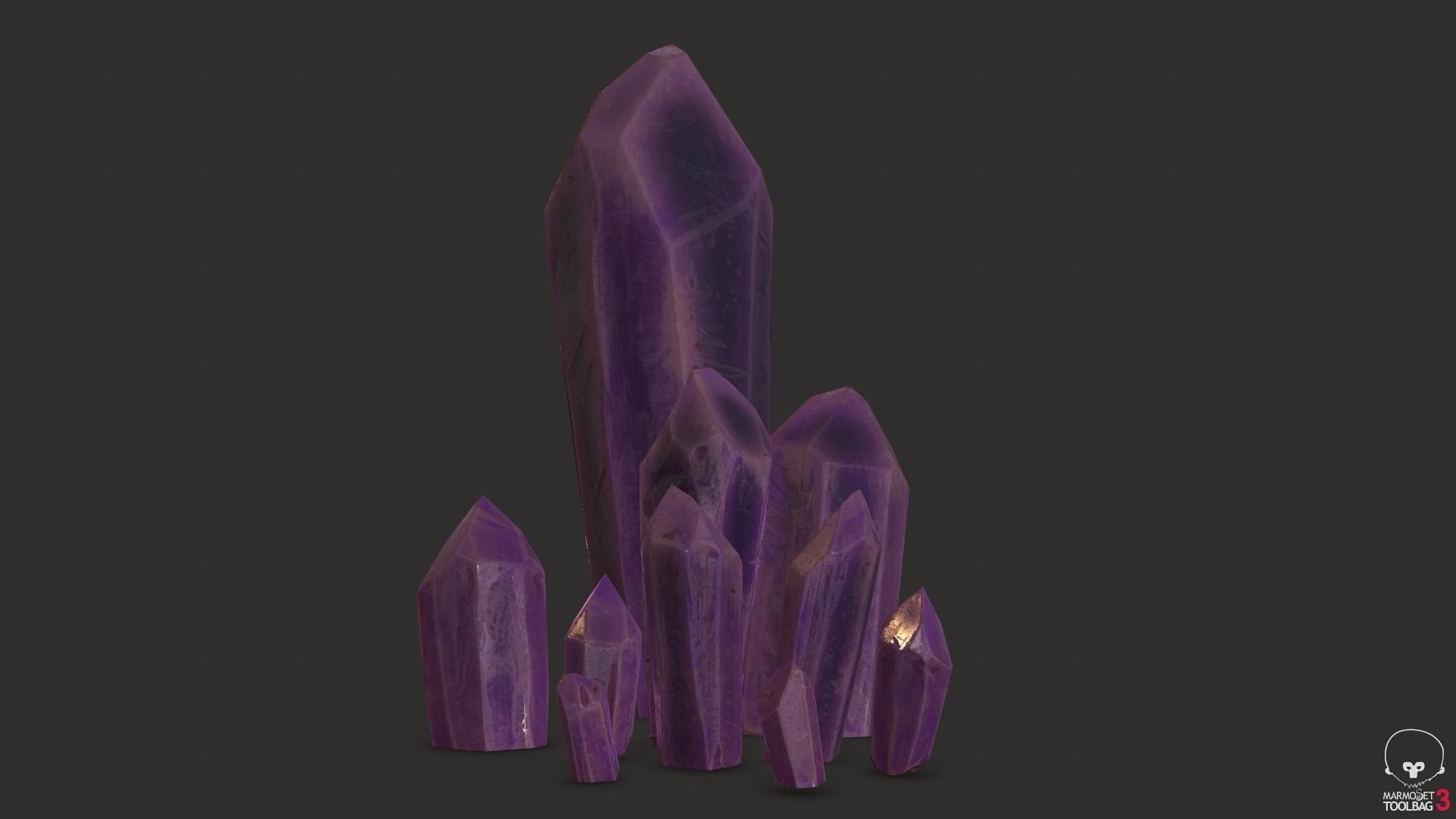 modular amethyst asset for lowpoly games Low-poly 3D model_12