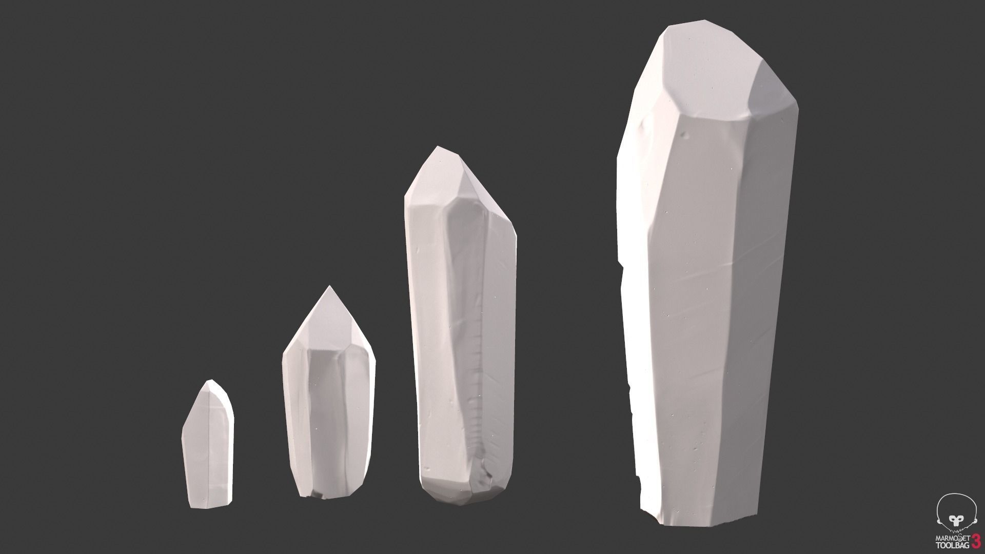 modular amethyst asset for lowpoly games Low-poly 3D model_2
