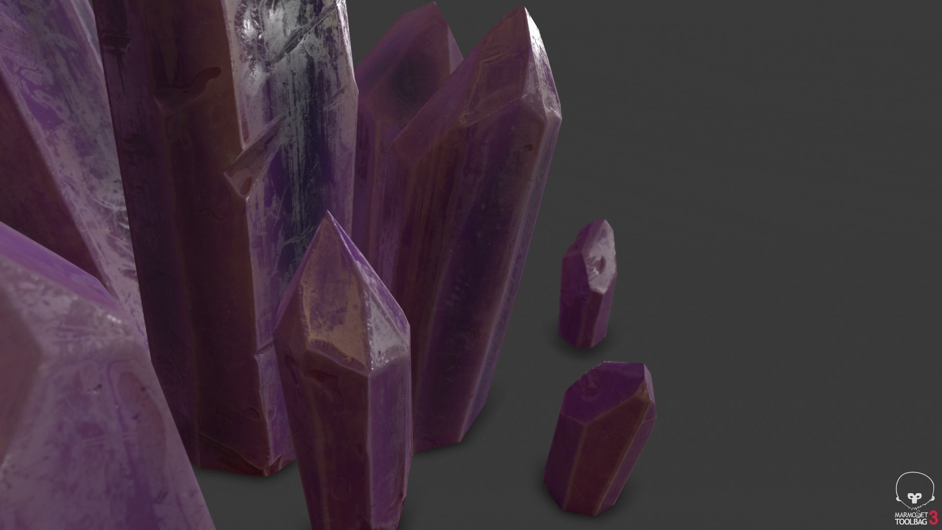 modular amethyst asset for lowpoly games Low-poly 3D model_11
