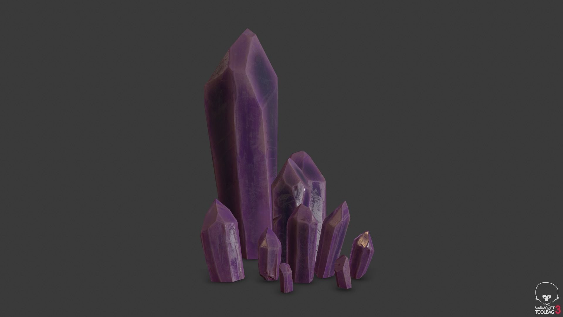 modular amethyst asset for lowpoly games Low-poly 3D model_7