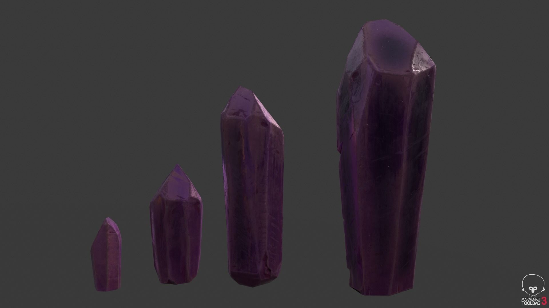 modular amethyst asset for lowpoly games Low-poly 3D model_6