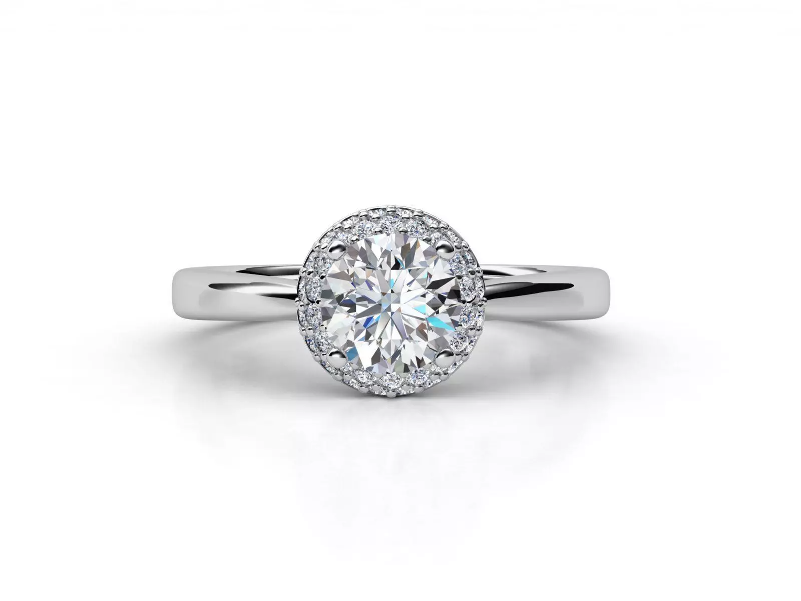 aj-021 oval diamond halo engagement ring 3D print model