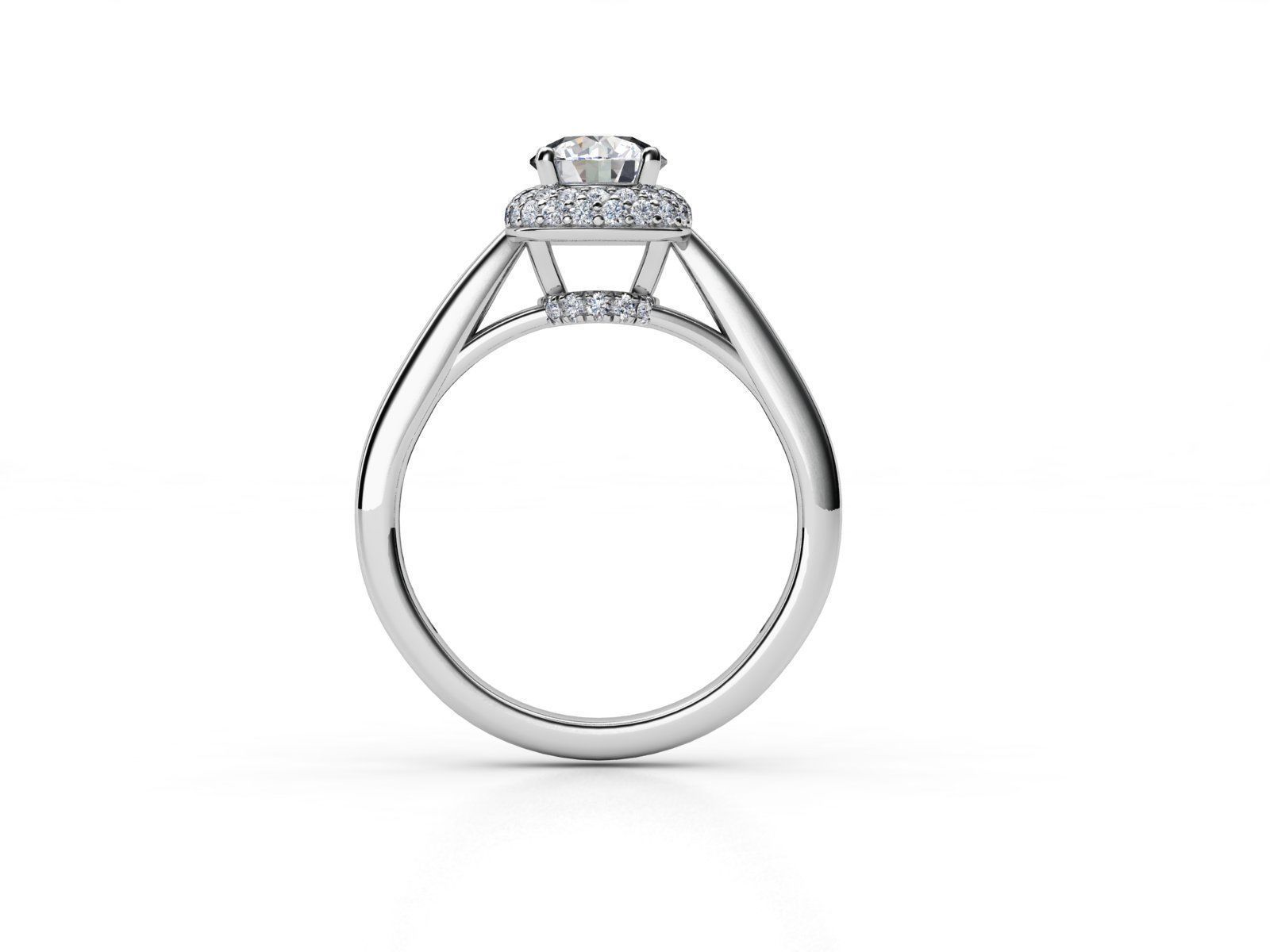 aj-022 halo diamond engagement ring 3D print model_1