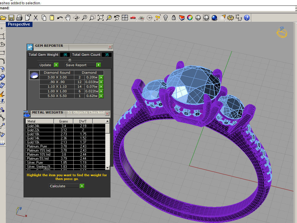 aj-023 three stone diamond engagement ring 3D print model_3