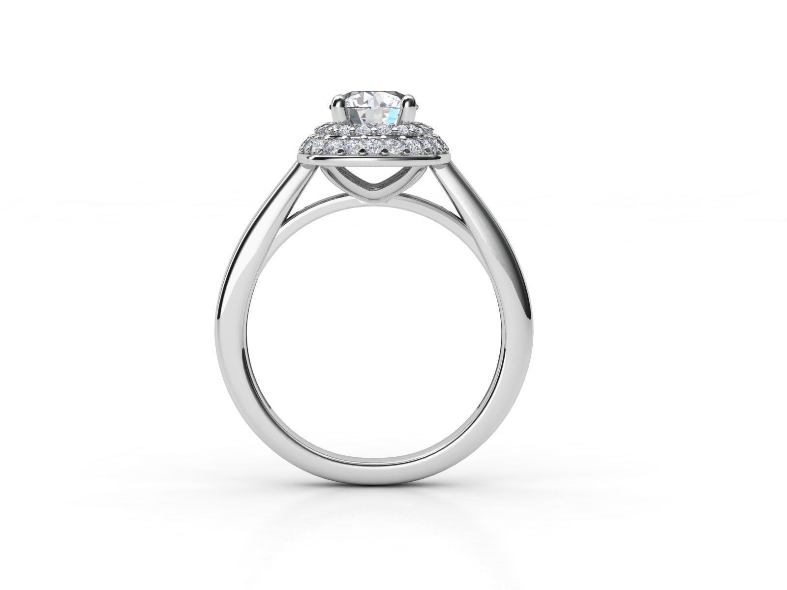 aj-024 halo diamond engagement ring 3D print model_1