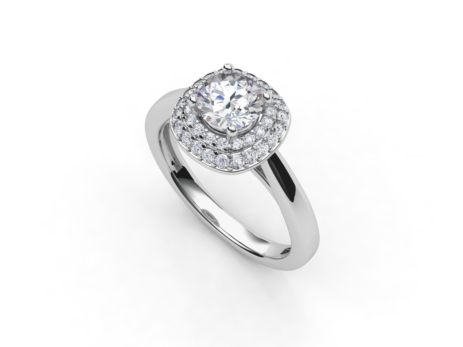 aj-024 halo diamond engagement ring 3D print model_2