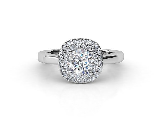 aj-024 halo diamond engagement ring 3D print model