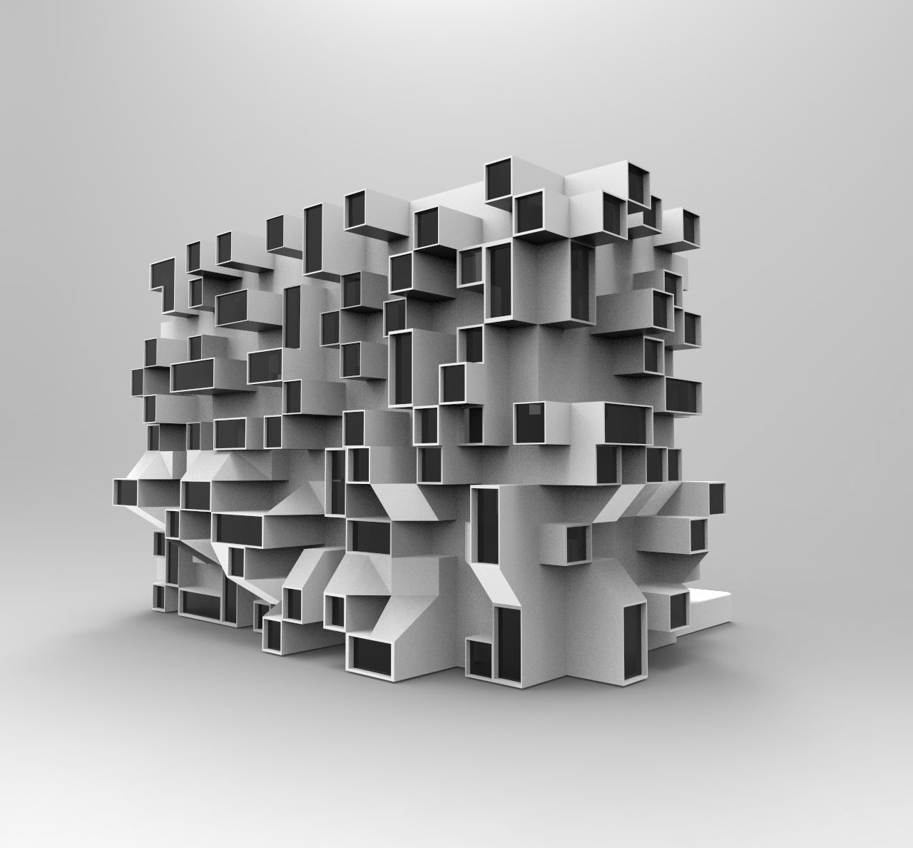 Future building 002 Low-poly 3D model_1