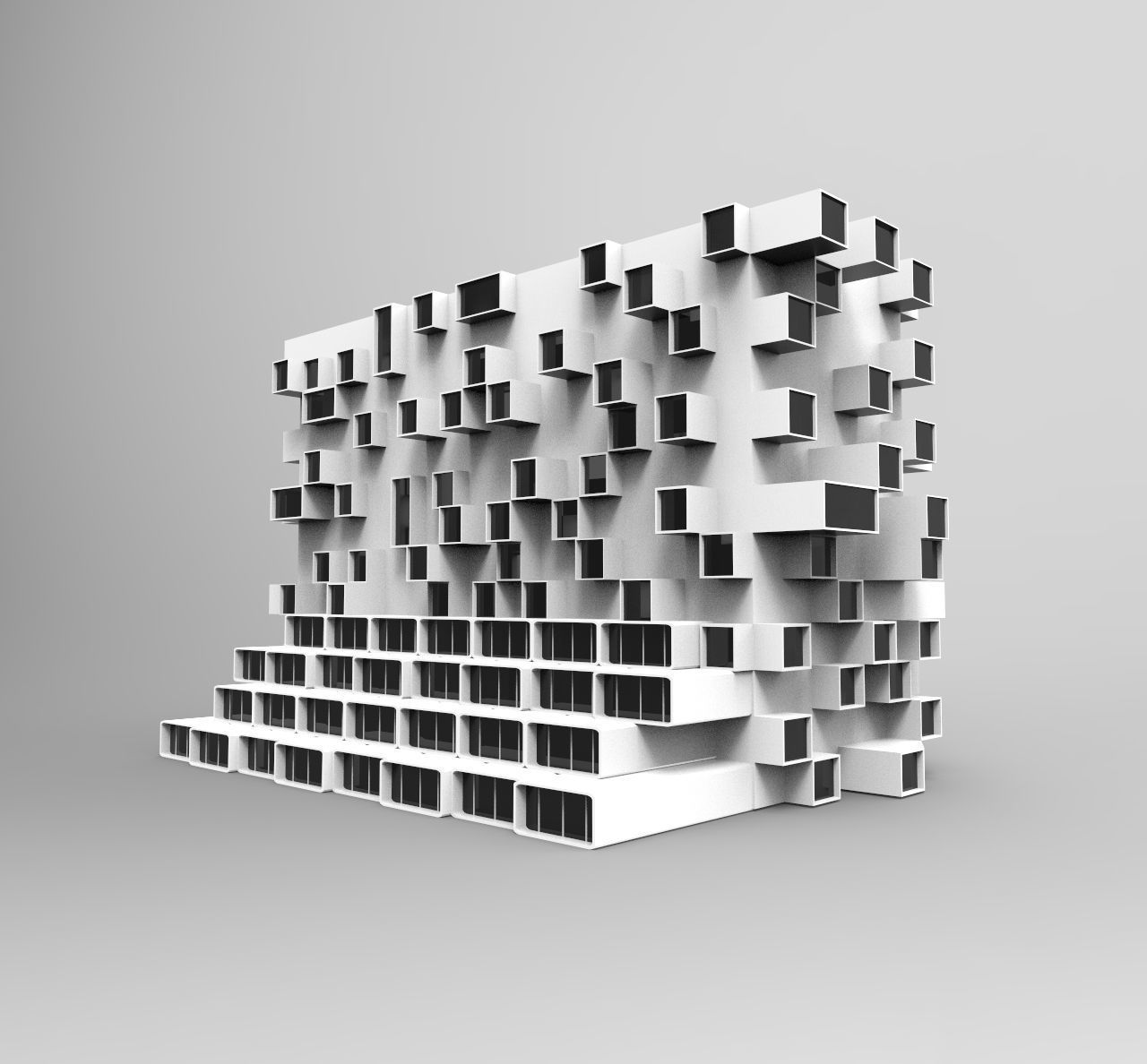Future building 002 Low-poly 3D model_4
