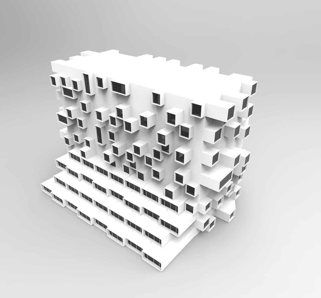 Future building 002 Low-poly 3D model_2