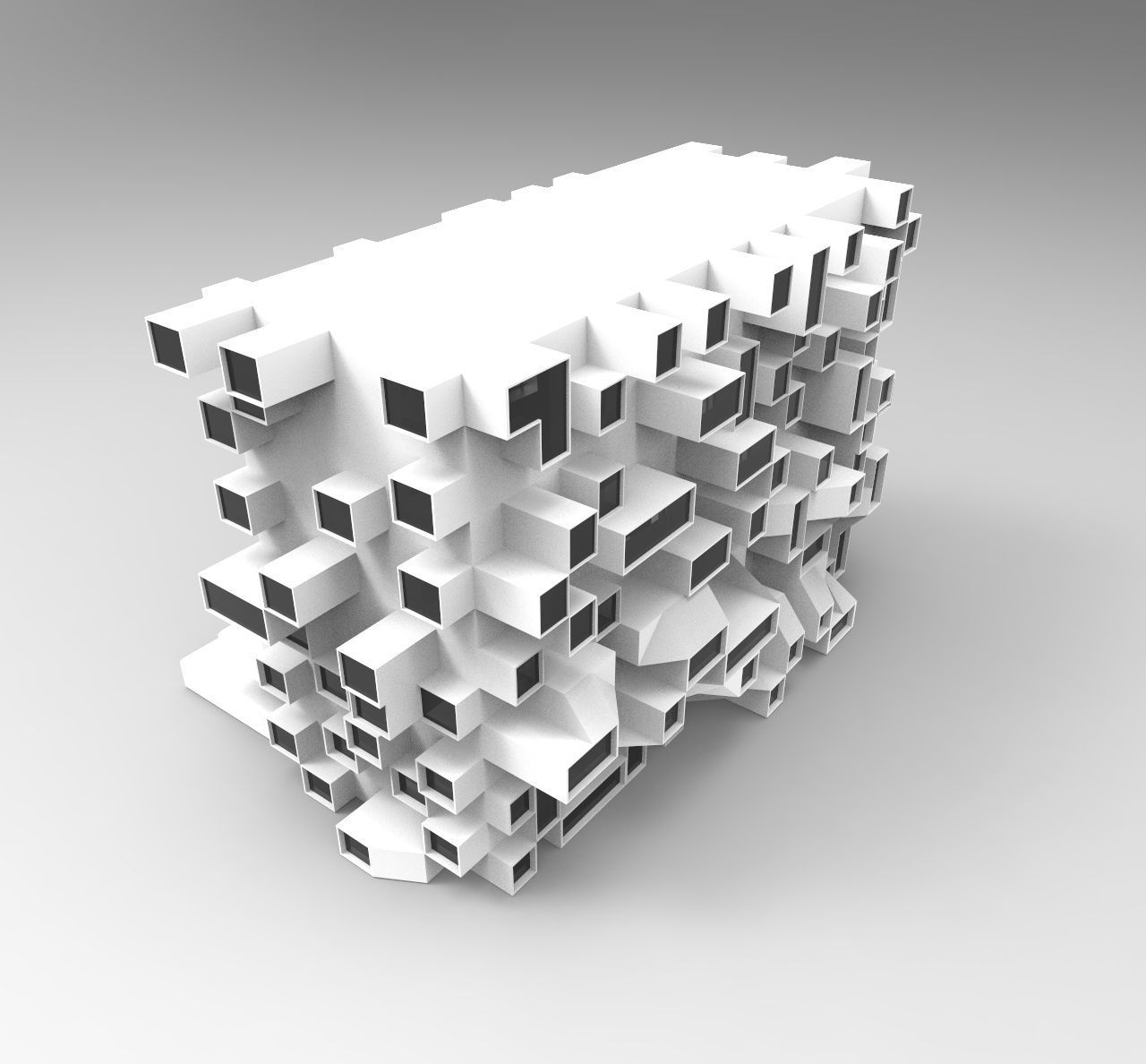 Future building 002 Low-poly 3D model_3