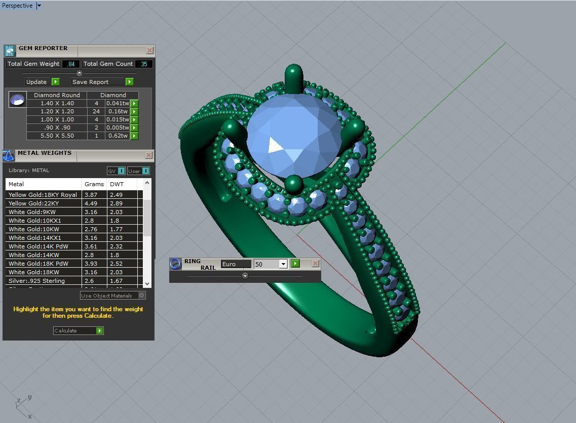 aj-025 halo diamond engagement ring gold 3D print model_5
