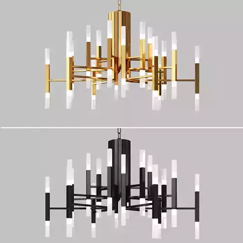 Gold and black chandelier creative tube lights