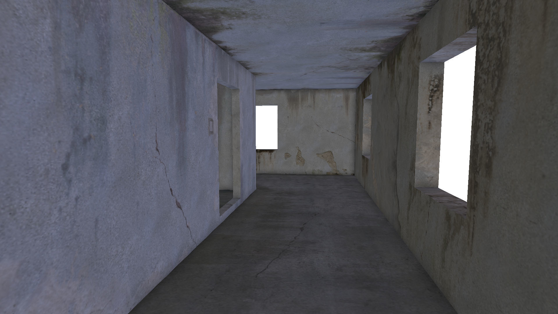 empty concrete buildings 3D model_11