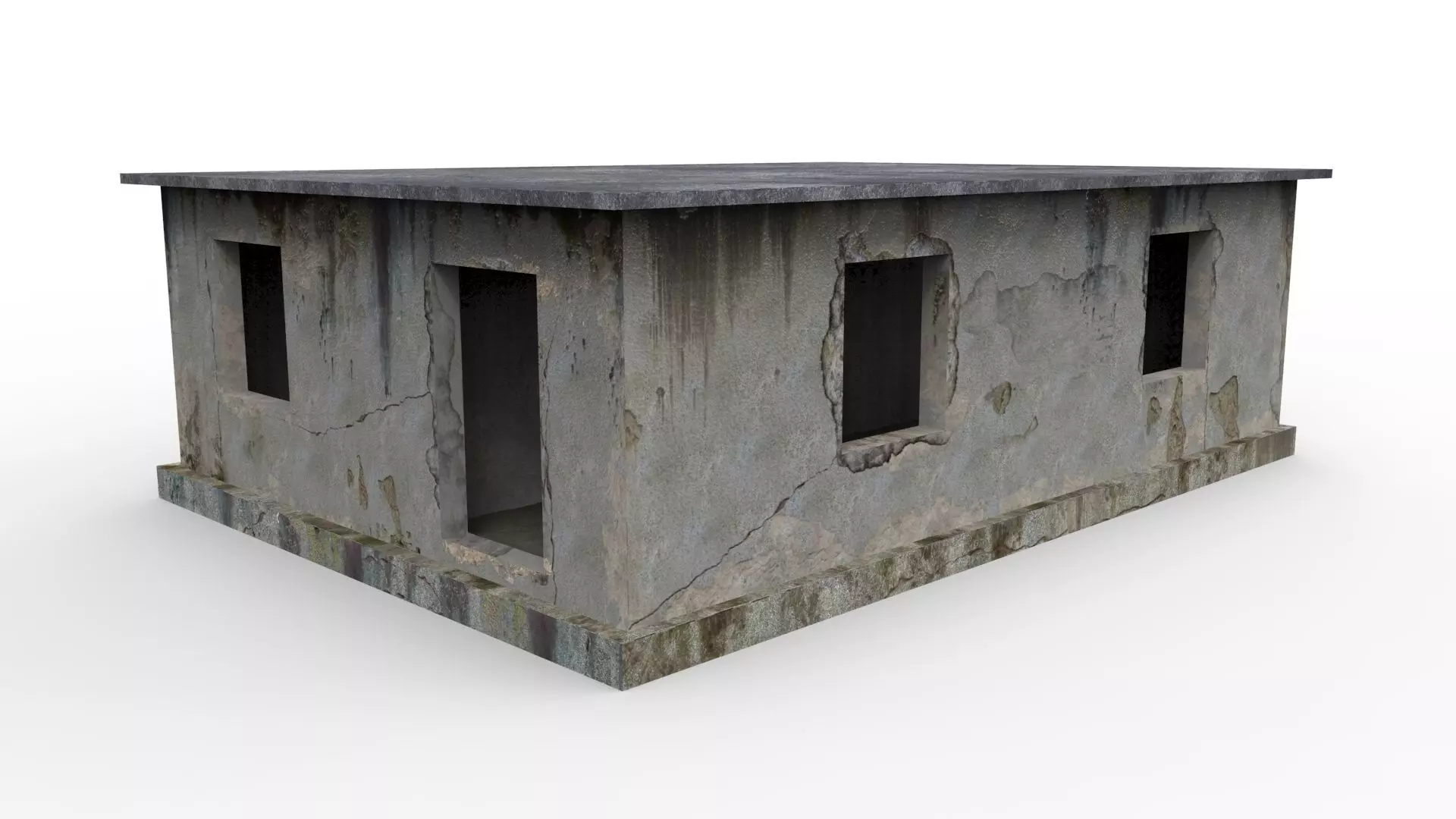 empty concrete buildings 3D model_0