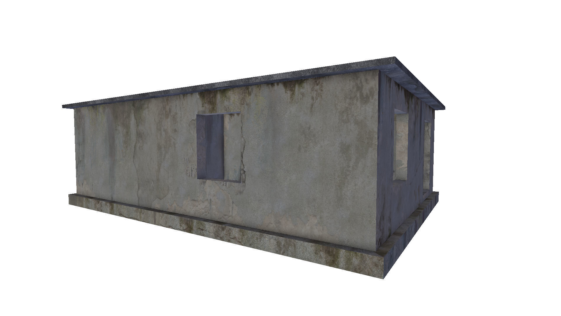 empty concrete buildings 3D model_7