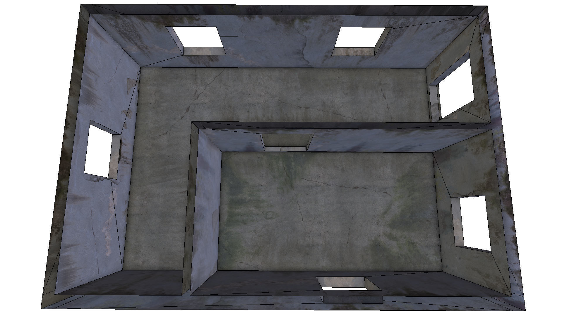 empty concrete buildings 3D model_5