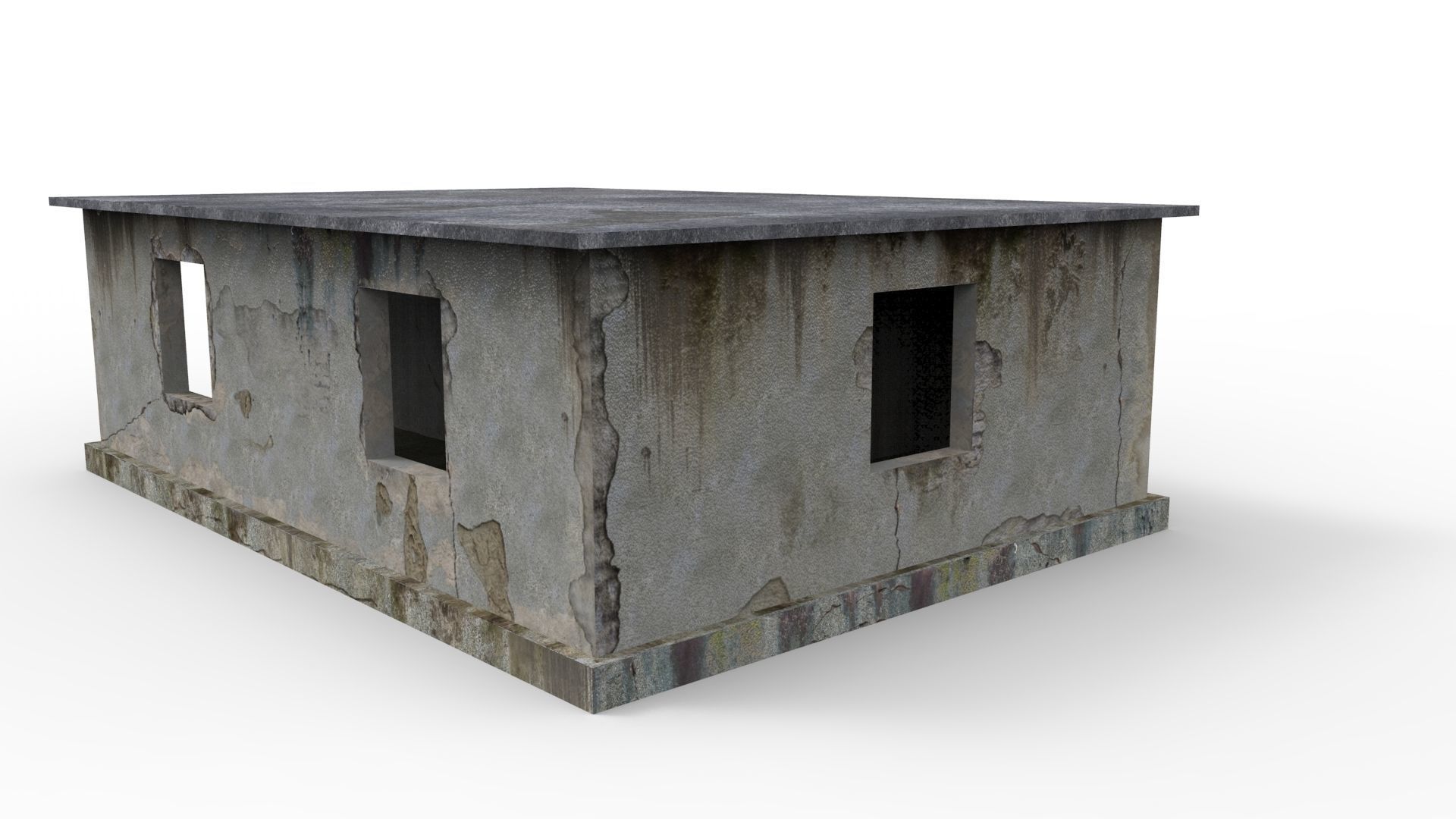 empty concrete buildings 3D model_2