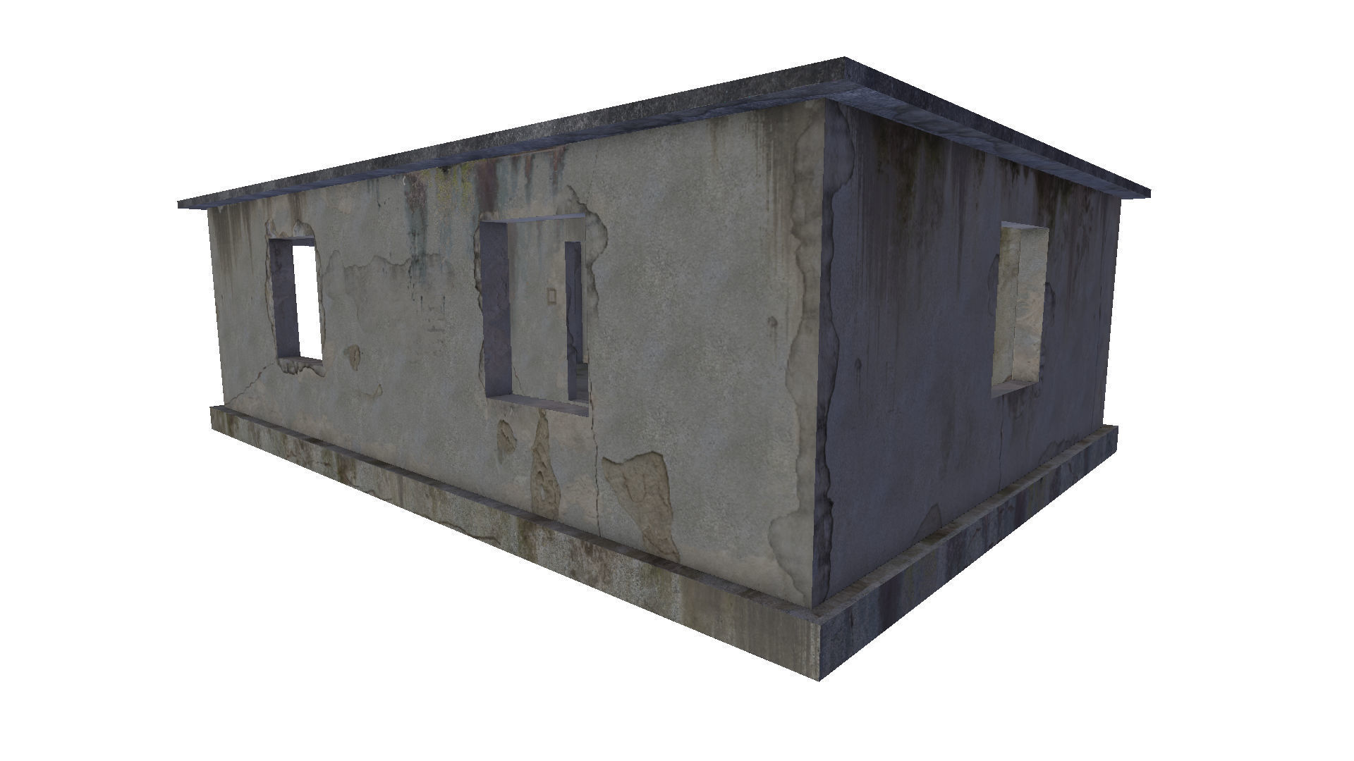 empty concrete buildings 3D model_8