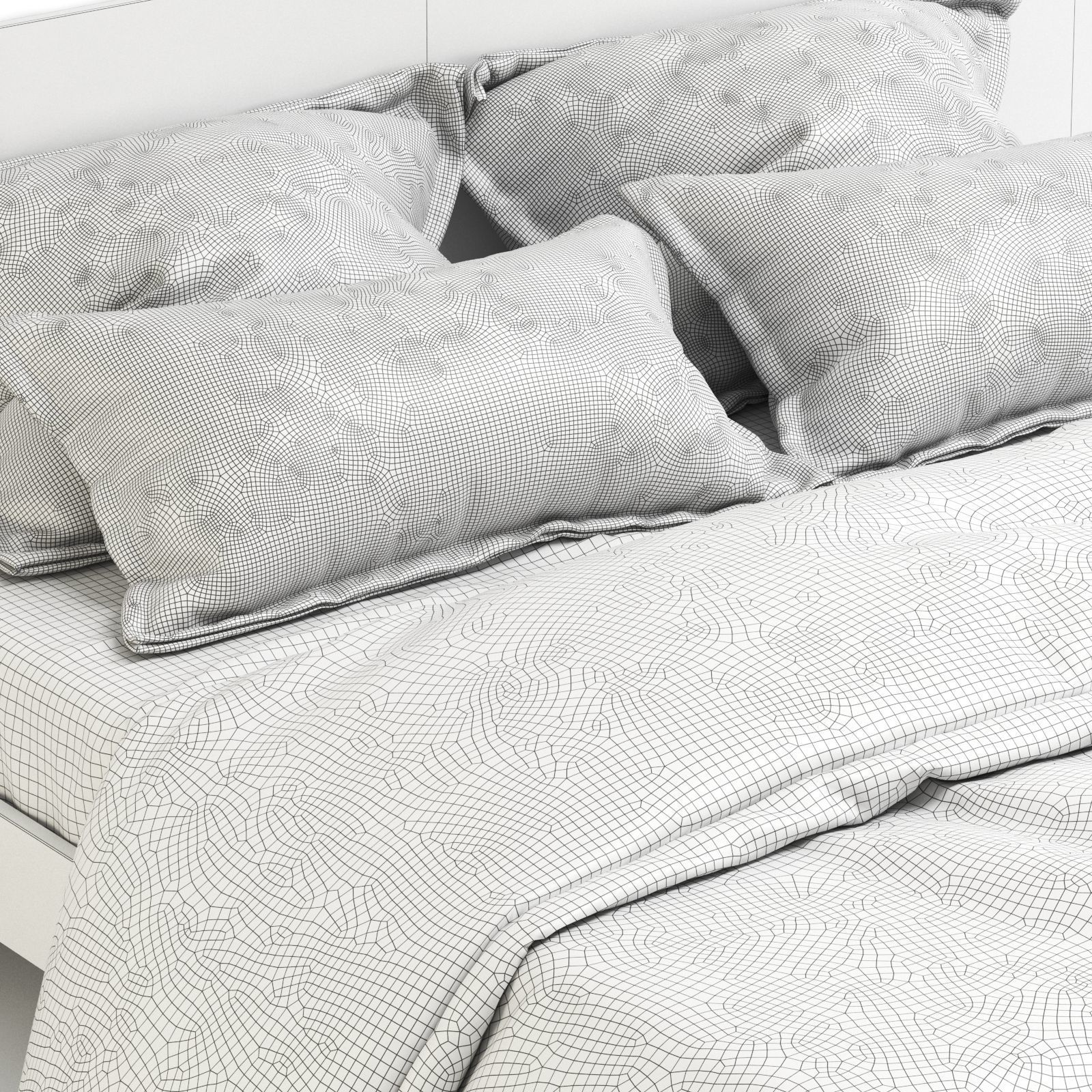 Article Walnut Nera King Bed with Nightstands 3D model_2