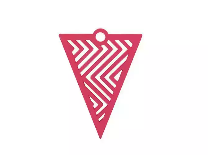 Earring zigzag triangle cutout