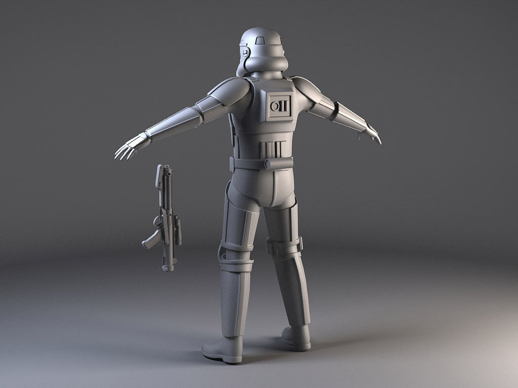 Star Wars Storm Trooper Rigged for Maya 3D model_6
