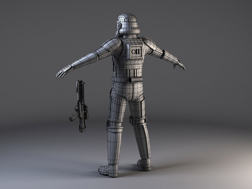 Star Wars Storm Trooper Rigged for Maya 3D model_13
