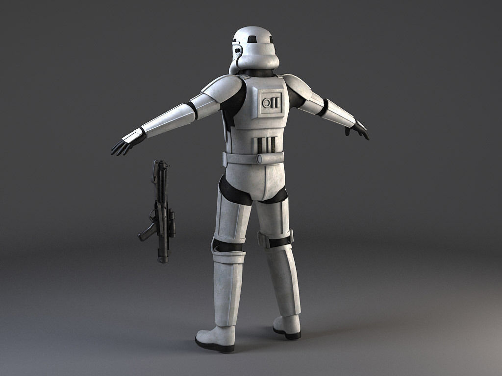 Star Wars Storm Trooper Rigged for Maya 3D model_1