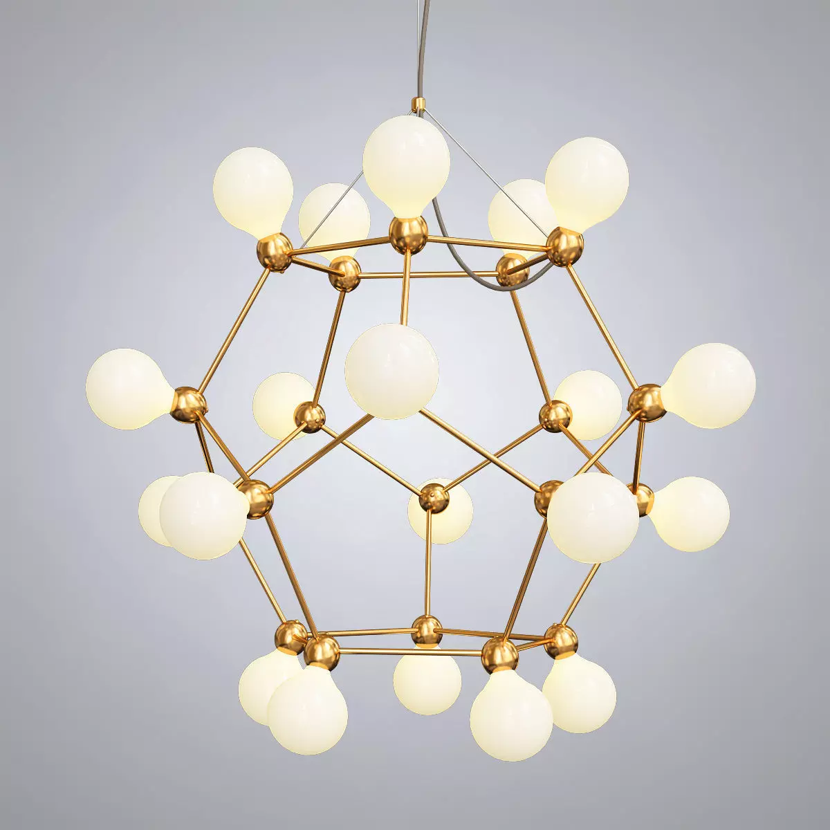 Post Modern Villa Led Geometric Chandelier 3D model
