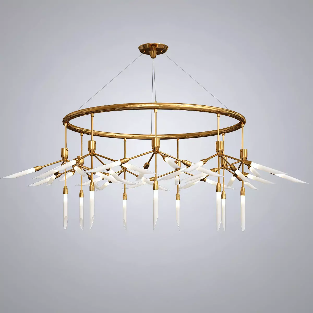 Post Modern Villa Led Geometric Chandelier 3D model