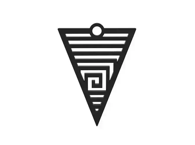 Earring triangular symbol in shape of triangle