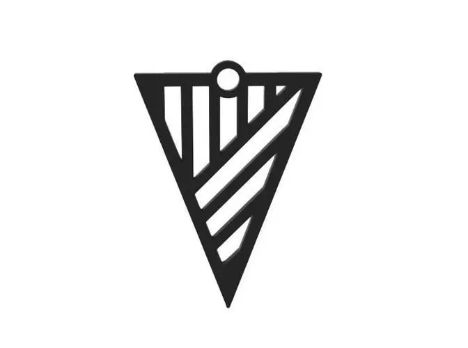 Earring striped triangle logo 3D print model