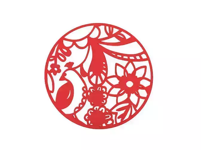 Coaster chinese year paper cut design