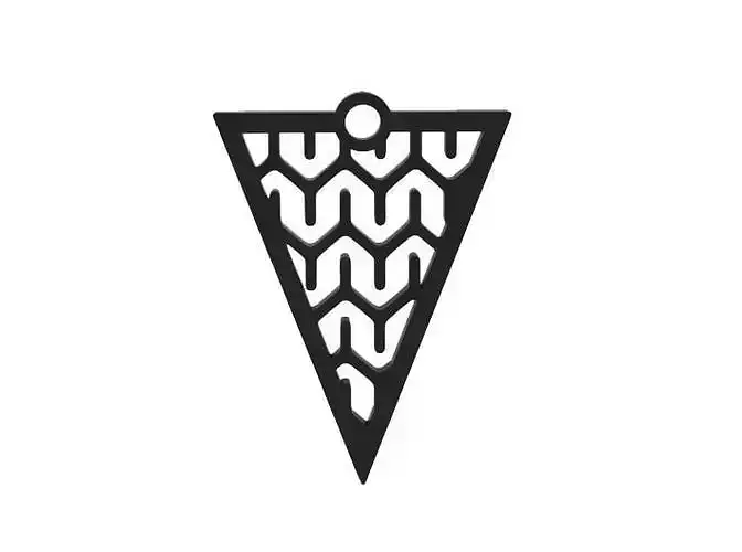 Earring triangle with pattern