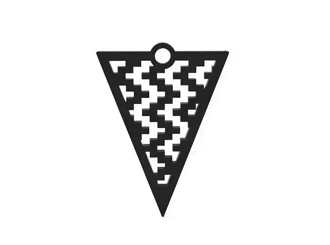 Earring chevron triangular pendant